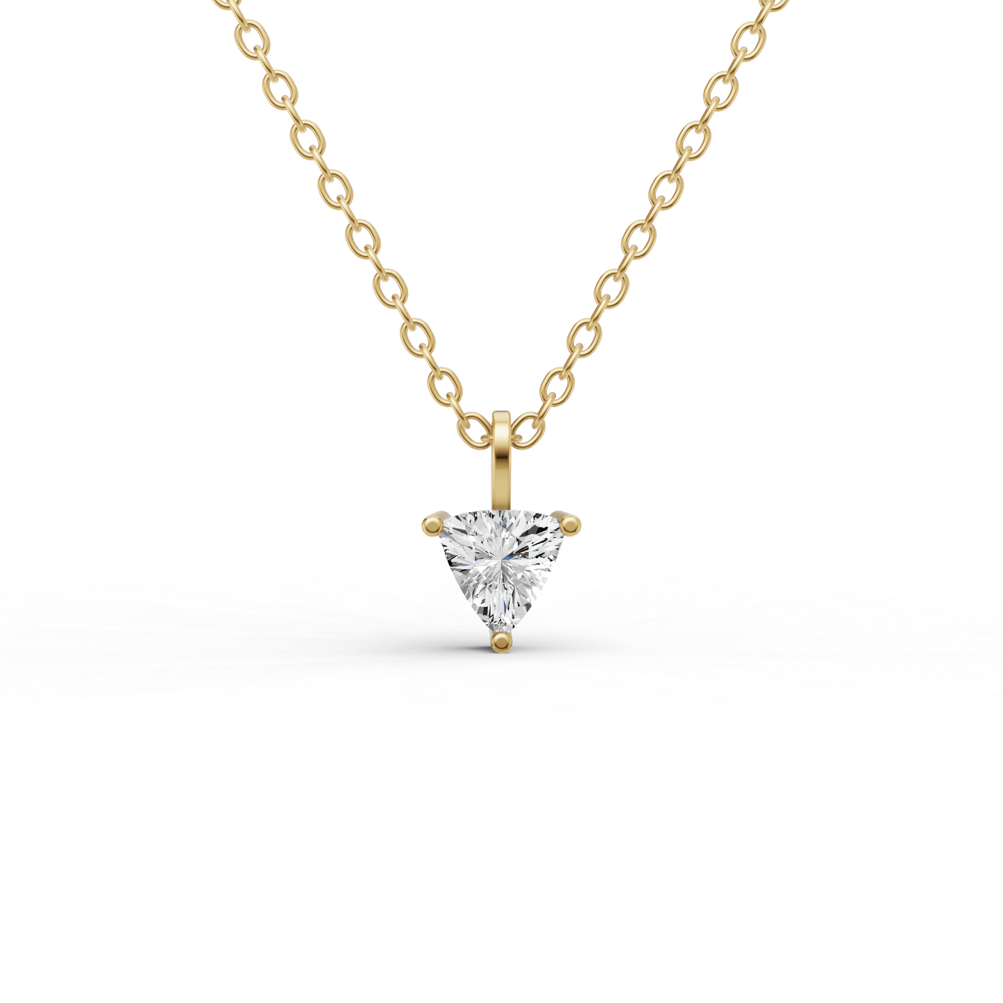 14K Gold 0.25 ct Lab Grown Trillion Shape Diamond Solitaire Pendant with Bail