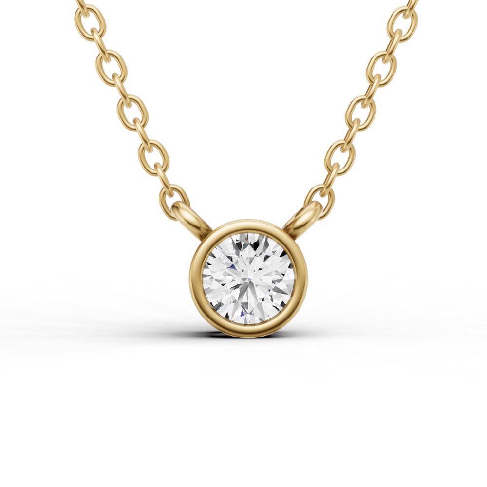 14K Gold 0.5 ct Lab-Grown Diamond Solitaire Pendant