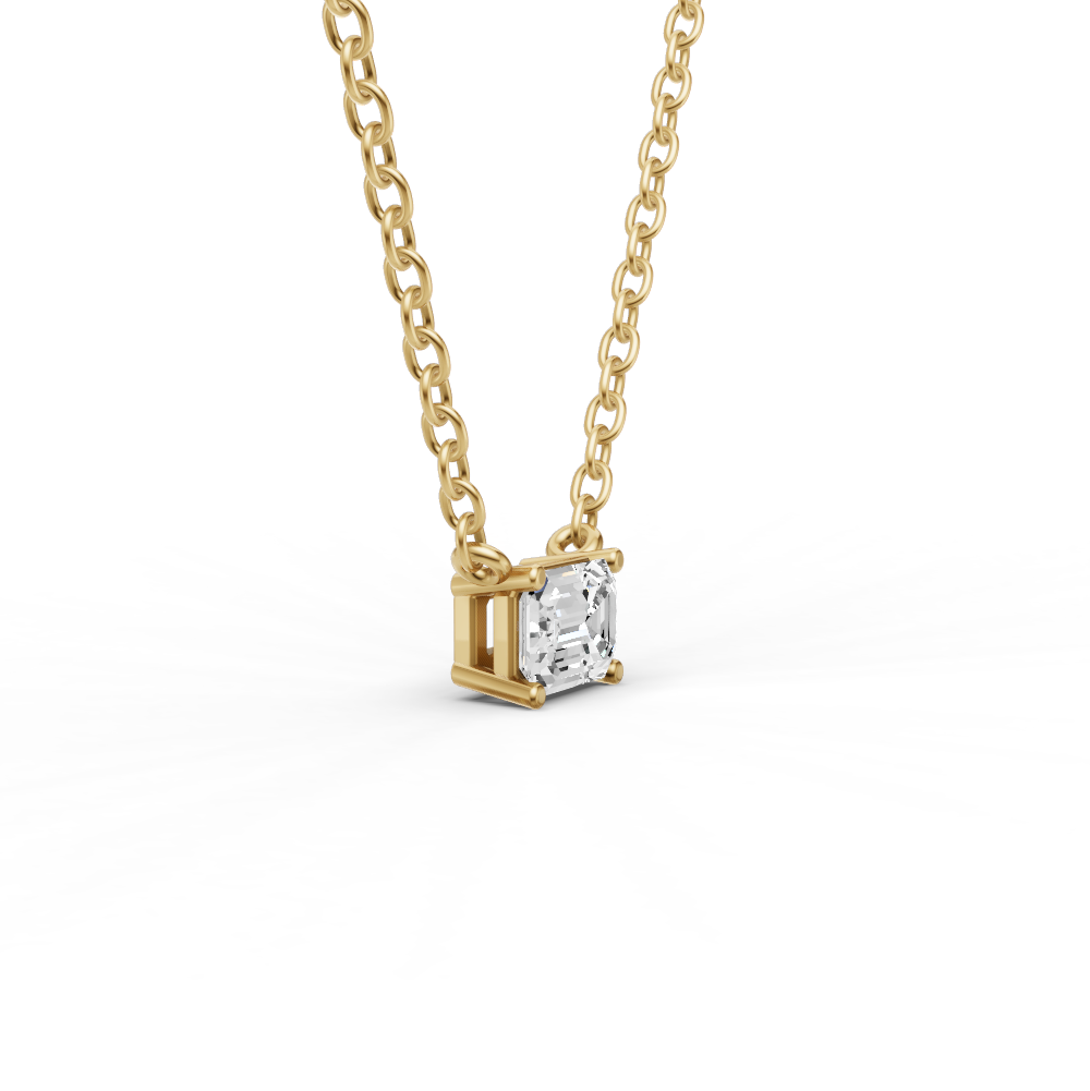14K Gold 0.5 ct Lab Grown Emerald Shape Diamond Pendant