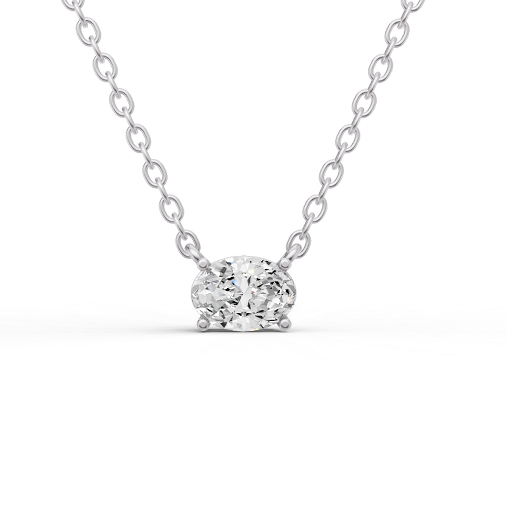 14K Gold 0.75 ct Lab Grown Oval Shape Diamond Pendant