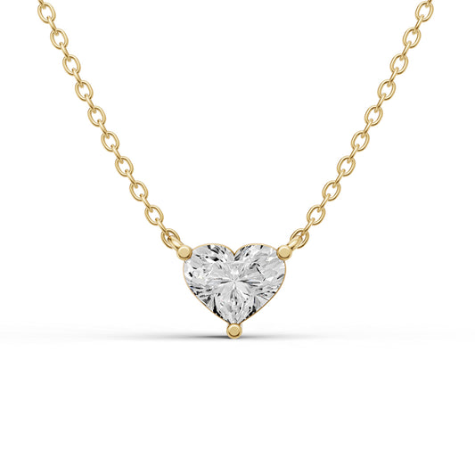 14K Gold 0.5 ct Lab Grown Heart Shape Diamond Pendant