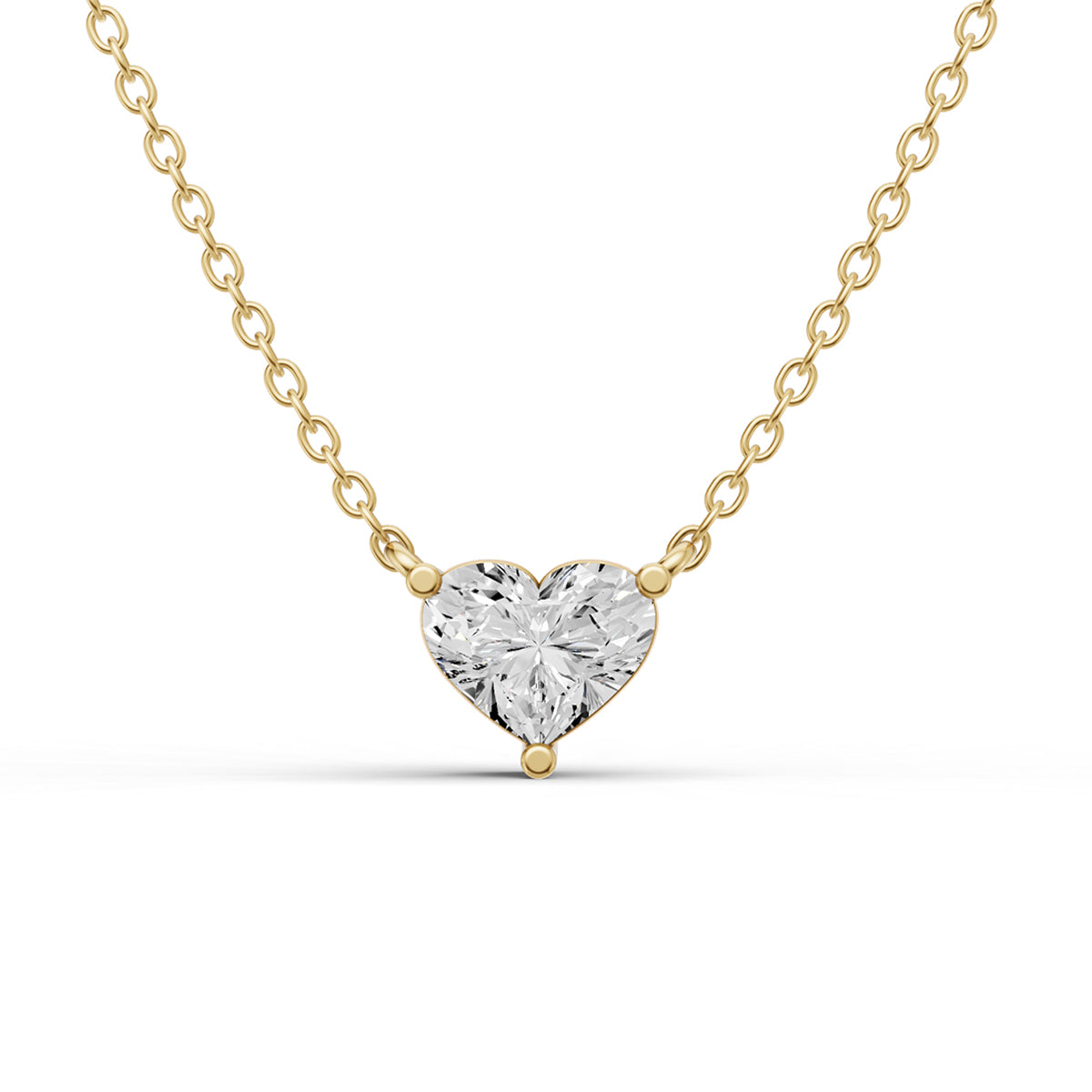 14K Gold 0.75 ct Lab Grown Heart Shape Diamond Pendant