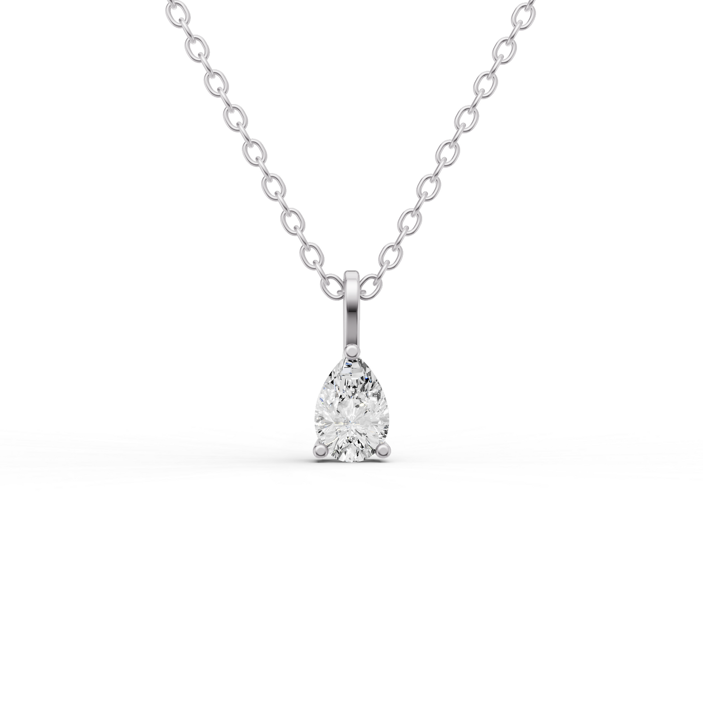 14K Gold 0.5 ct Lab Grown Pear Shape Diamond Solitaire Pendant with Bail