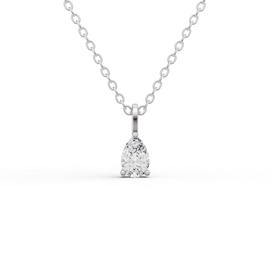 14K Gold 0.5 ct Lab Grown Pear Shape Diamond Solitaire Pendant with Bail
