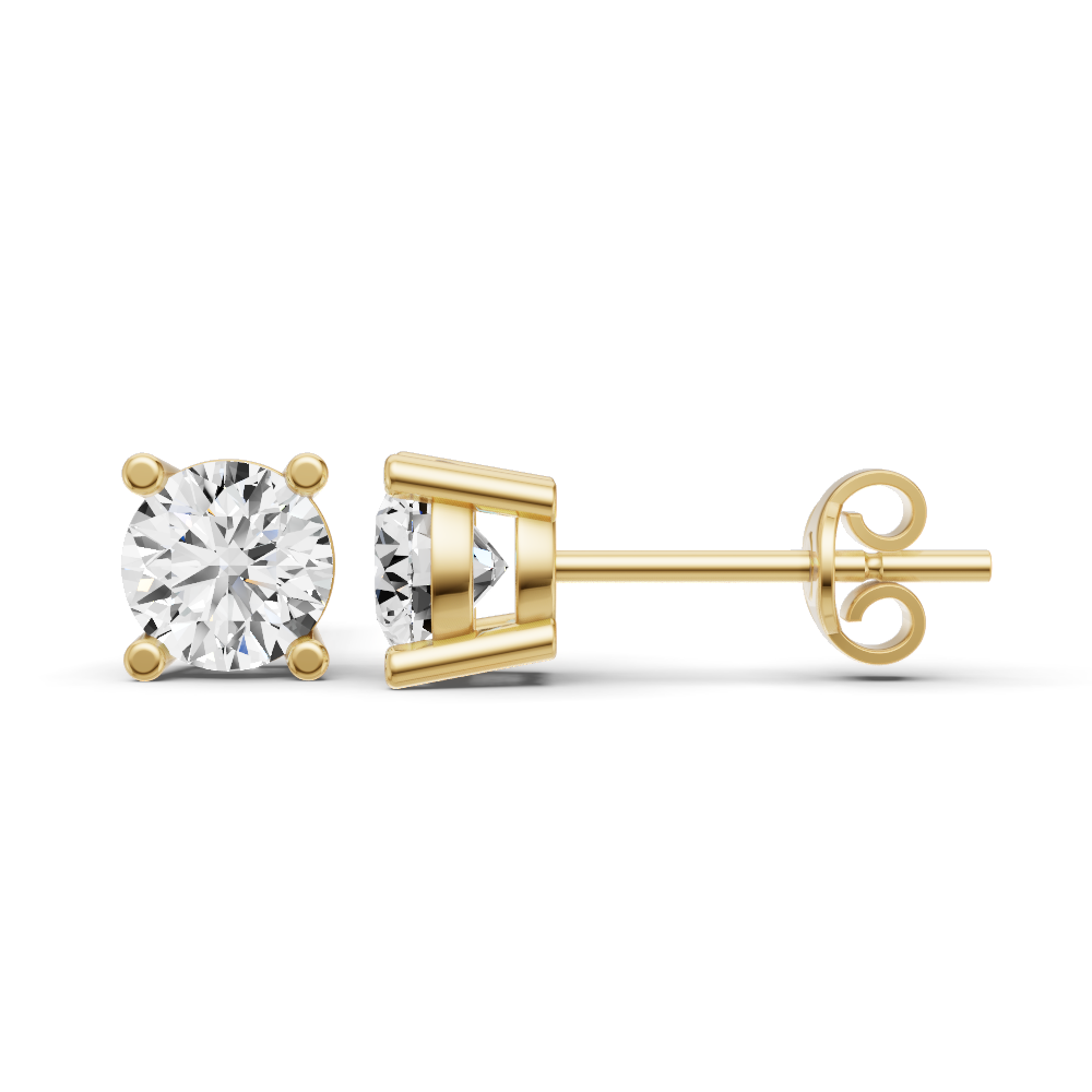 14K Gold 0.5 ct Round Studs Earrings