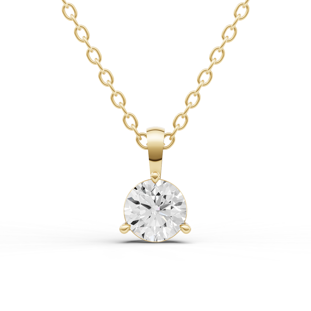 14k Gold 1.5 ct Prong Martini Pendant Lab Grown Diamond Solitaire