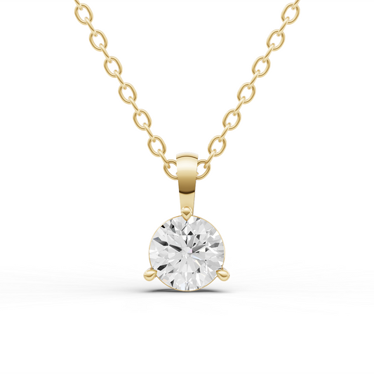 14k Gold 1.5 ct Prong Martini Pendant Lab Grown Diamond Solitaire