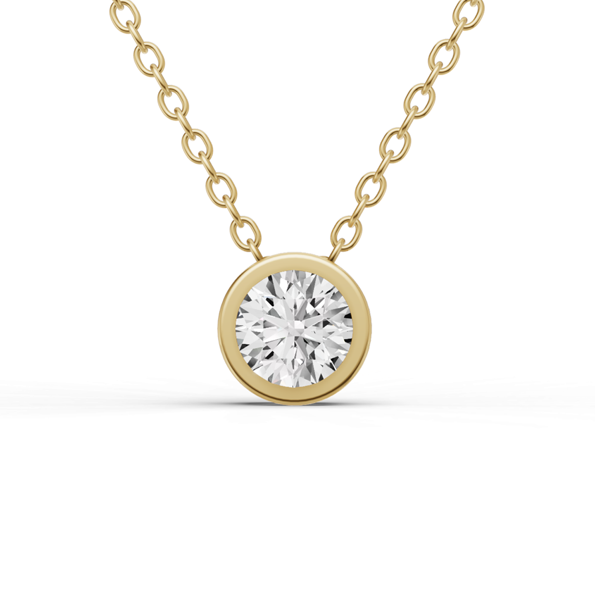14K Gold 0.25 ct Round Bezel Pass-Thru Pendant