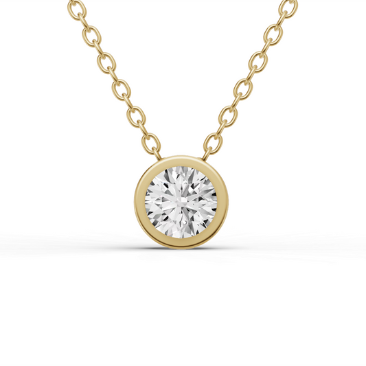 14K Gold 1.25 ct Round Bezel Pass-Thru Pendant