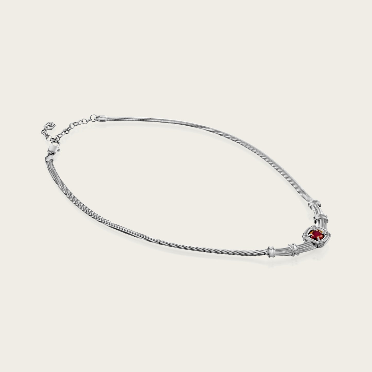 ODETTE SILVER GARNET NECKLACE