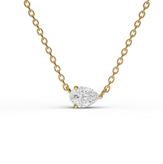 14K Gold 0.25 ct Lab Grown Pear Shape Diamond Pendant