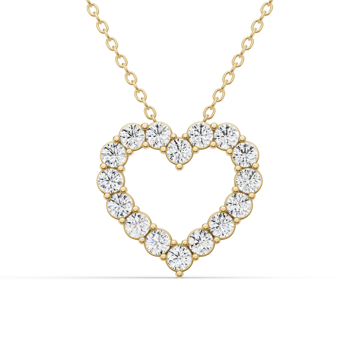 14K Gold 2 ct with Lab Diamonds Sereia's Heart Pendant